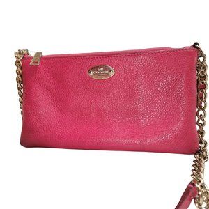 Coach Quinn Cranberry Pebbled Leather Crossbody
